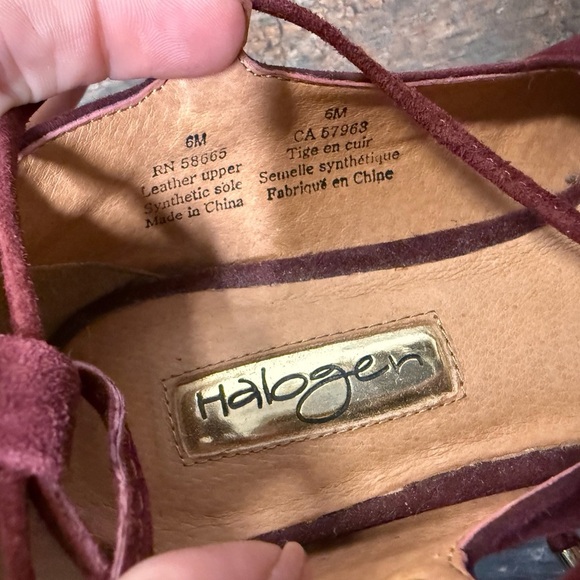 Halogen Burgundy Lace-Up Flats - Picture 2 of 3